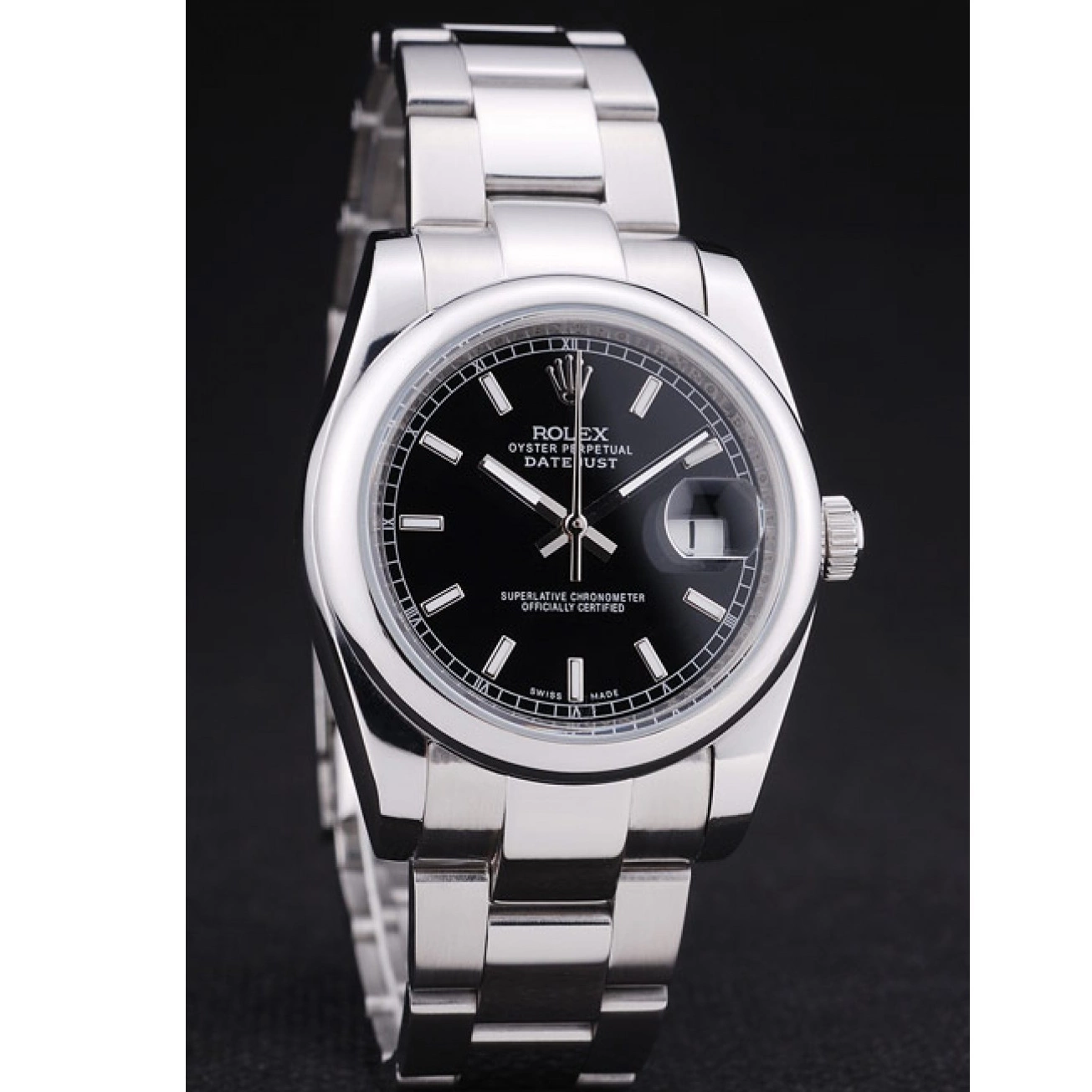 Rolex copies cheap Polished Datejust Silver Dial Bezel 7467 Rolex Black 0722